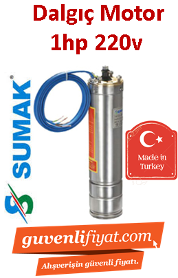 SUMAK 4SM10 1HP 220V Dalgıç motoru Yerli Malı (motor)