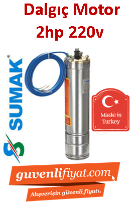 SUMAK 4SM20 2HP 220V Dalgıç motoru Yerli Malı (motor)