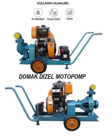 Domak SLG4    12 Hp Tek Fanlı Dizel Motopomp (2900 devir-Motor markası:Antor)