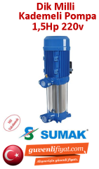 SUMAK SHM6-150/8 1.5Hp 220v Dik Düşey Milli Kademeli Pompa