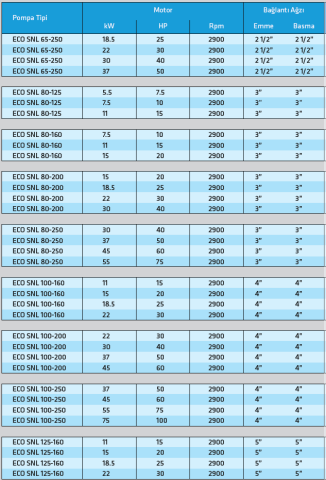 Standart ECO SNL 125-160 11kw-15hp 2900d/d Hat Tipi (In-Line) Kuru Rotorlu Sirkülasyon Pompa