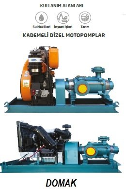 Domak KP25-9M    8.5 Hp  Kademeli Dizel Motopomp (3100 devir-Motor markası:Antor)