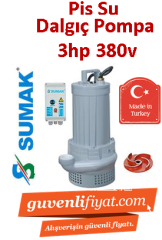 SUMAK SDTV 30/2 3HP 380v Açık Fanlı Pis Su Dalgıç Pompa