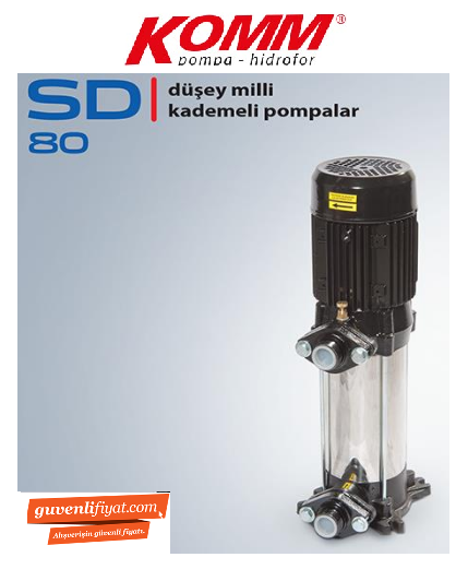STAR SD 80/5 T 1.HP 380V DÜŞEY MİLLİ ÇOK KADEMELİ SESSİZ POMPA