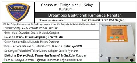 DREAMBOX EBT 1500 - 12.5-15 HP 380V DALGIÇ POMPA DİJİTAL KORUMA PANOSU