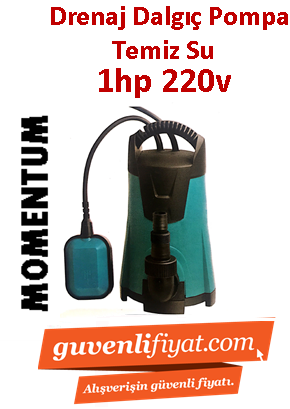 MOMENTUM PKS-750P 1hp 220v Plastik Gövdeli Temiz Su Drenaj Dalgıç Pompa