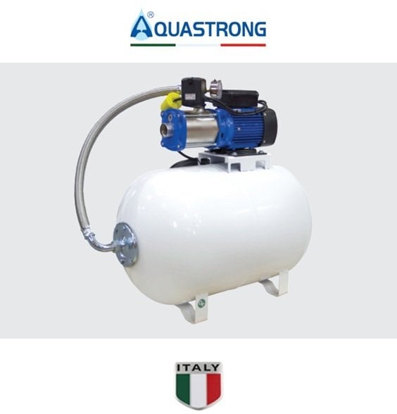 Aquastrong  CH 100 XHC 4-6     1.7Hp 220V   100 Litre  Yatay Tanklı Paslanmaz Yatay Kademeli Paket Hidrofor