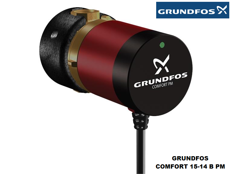 GRUNDFOS  COMFORT 15-14 B PM BRONZ GÖVDELİ TEK HIZLI RE-SİRKÜLASYON POMPASI - KULLANIM SUYU SICAK SU POMPASI - BOYLER HATLARI İÇİN - 97916771