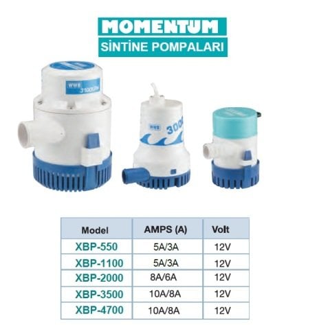 MOMENTUM XBP-3500 12V  Sintine Dalgıç Pompa