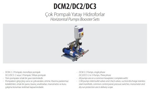 Aquastrong  DC2 XHC 8-35       2X3Hp 380V  İki Pompalı Yatay Hidrofor