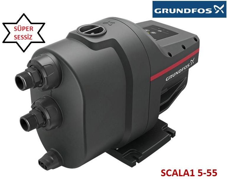 GRUNDFOS  SCALA1 5-55  KENDİNDEN EMİŞLİ VİLLA VE YAZLIK TİPİ SESSİZ DOMESTİK SU BASINÇ YÜKSELTİCİ KOMPAKT HİDROFOR -ÇEKVALFLİ - 220 VOLT - 99530407