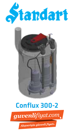 Standart Conflux 300-2-4 Çift Pompalı 4kw-5.5hp 300lt Hazneli  Hazır Atık Su Terfi İstasyonu