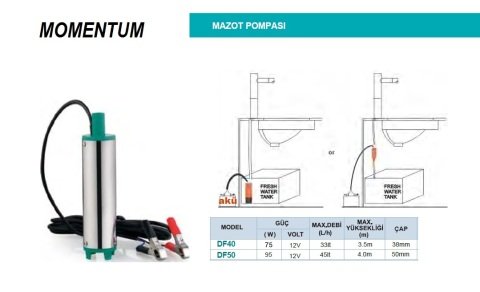 Momentum DF40    75W 12V   Mazot Pompası
