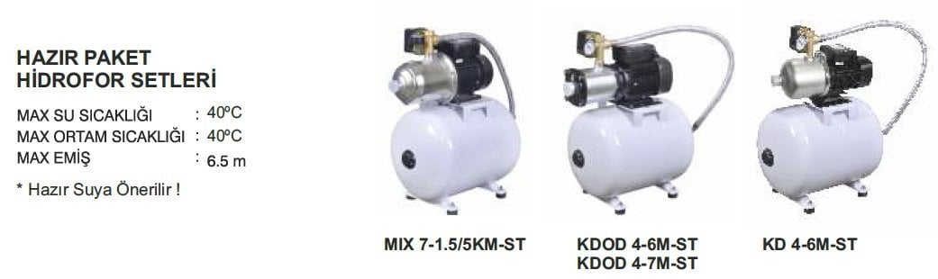 ATLANTİS BLU  KDOD 4-7M-ST -2HP-220V- KADEMELİ HAZIR PAKET HİDROFOR SETİ (50 LİTRE SABİT MEMBRANLI)