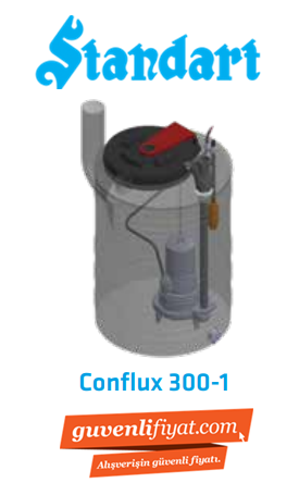 Standart Conflux 300-1-2.2 Tek Pompalı 2.2kw-3hp 300lt Hazneli Hazır Atık Su Terfi İstasyonu