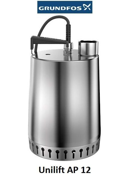 GRUNDFOS UNİLİFT AP12.40.06.3   0.9kW 380V KOMPLE PASLANMAZ ÇELİK DRENAJ DALGIÇ POMPA - 96001652