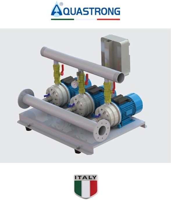 Aquastrong  DC3 EDX 40-300       3X3kW 380V  Üç Pompalı Yatay Paket Hidrofor