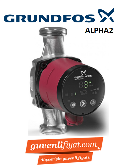 GRUNDFOS ALPHA2 32-40 N 180mm GİRİŞ-ÇIKIŞ 2\'\' FREKANS KONVERTÖRLÜ SİRKÜLASYON POMPASI-99411432