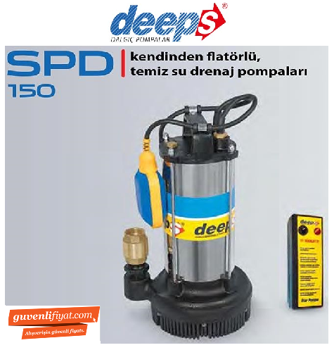 STAR SPD 150 M 1.5 HP 220V KENDİNDEN FLATÖRLÜ TEMİZ SU DALGIÇ POMPA