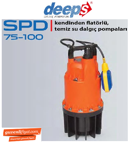 STAR SPD 100 M 1.HP 220V KENDİNDEN FLATÖRLÜ TEMİZ SU DALGIÇ POMPA