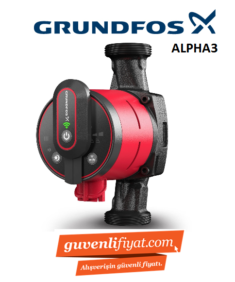 GRUNDFOS ALPHA3 15-40 130mm GİRİŞ-ÇIKIŞ 1\'\' FREKANS KONVERTÖRLÜ SİRKÜLASYON POMPASI-99371948