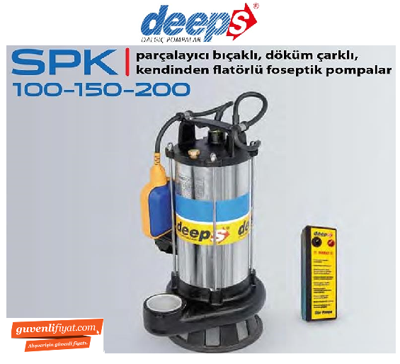 STAR SPK 200 T 2.HP 380V PARÇALAYICI BIÇAKLI DÖKÜM ÇARKLI FOSEPTİK DALGIÇ POMPA