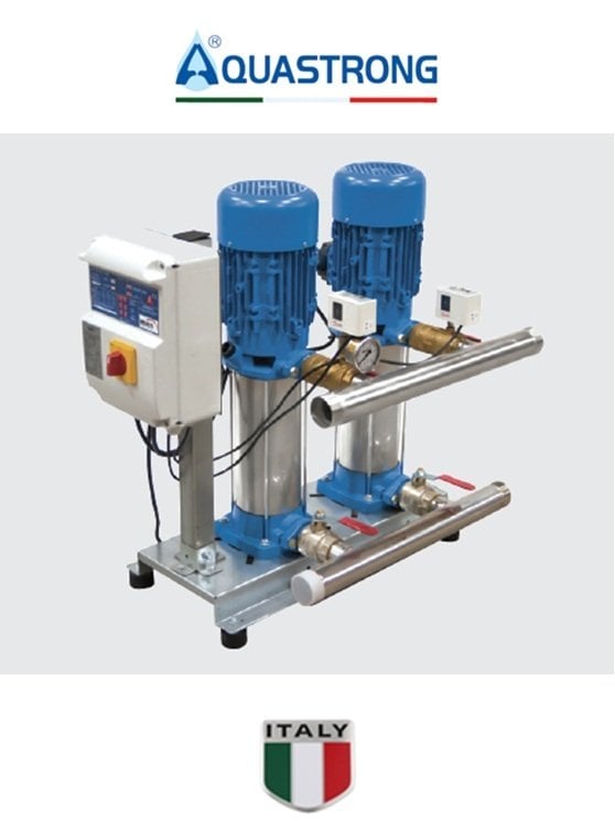 Aquastrong  DC2 EVP6H-5/1.8 T       2x2.5Hp 380V  İki Pompalı Dikey Hidrofor