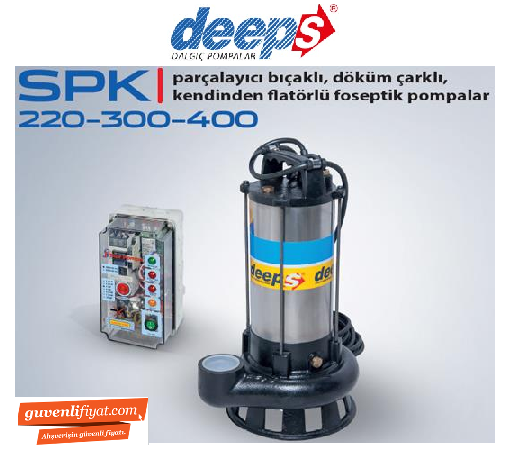 STAR SPK 400 T + PANO 4.HP 380V PARÇALAYICI BIÇAKLI DÖKÜM ÇARKLI FOSEPTİK DALGIÇ POMPA