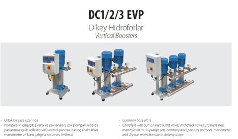 Aquastrong  DC2 EVP10H-4/4 T       2x5.5Hp 380V  İki Pompalı Dikey Hidrofor