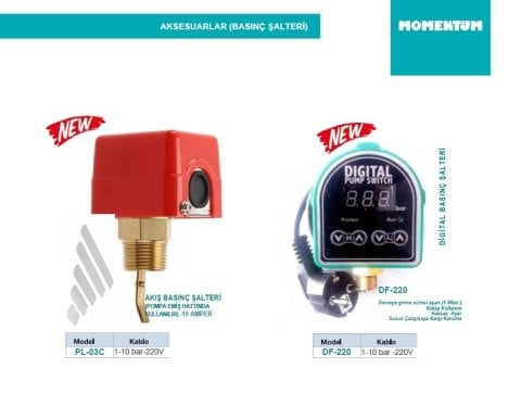 MOMENTUM PL-03C (1-10BAR) 220V  AKIŞ BASINÇ ŞALTERİ