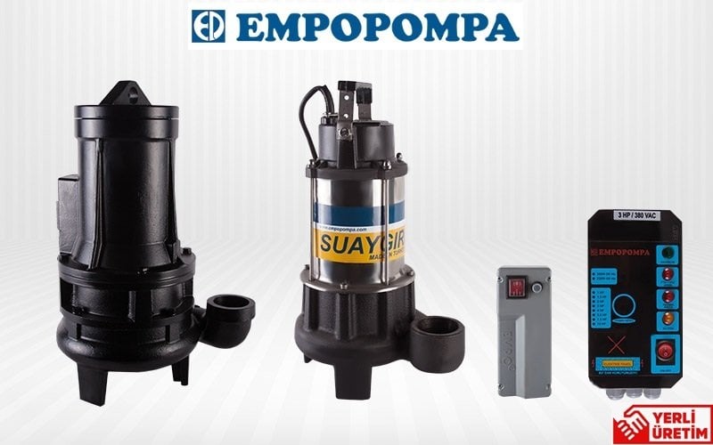 Empo SU AYGIRI-300 TK     3Hp 380V  Parçalayıcı Bıçaklı Pis Su Dalgıç Pompa (PANOSUZ)
