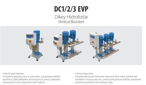 Aquastrong  DC3 EVP10H-6/5.5 T       3x7.5Hp 380V  Üç Pompalı Dikey Hidrofor