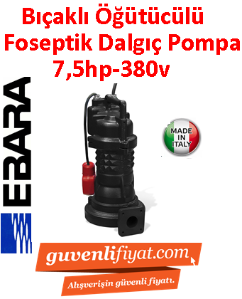 EBARA DRS/A 40-180-5 380V 7,5HP Parçalayıcılı Öğütücülü Atık Su dalgıç Pompa