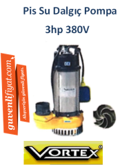 VORTEX VX-300 T 3HP 380V Pis Su Dalgıç Pompa