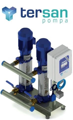 TERSAN, 2xTH 6-8, 2x1HP, 220V, ÇİFT POMPALI, DÜŞEY MİLLİ, ÇOK KADEMELİ HİDROFOR