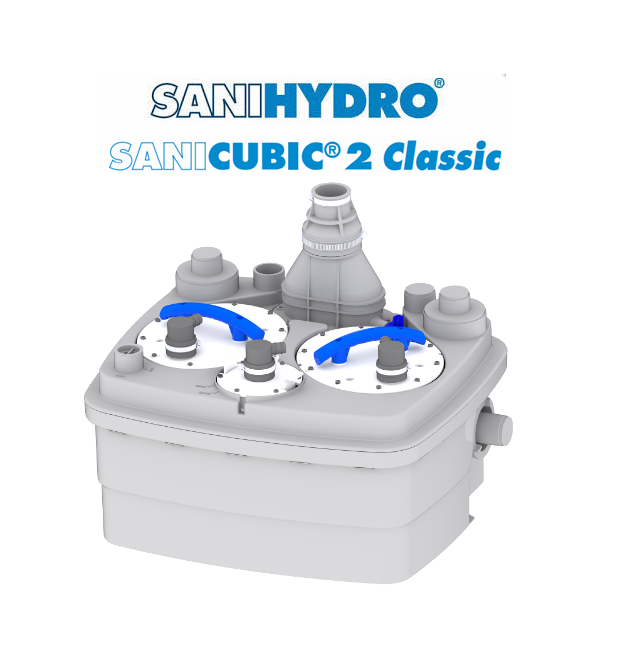 SANİCUBİC 2 Classic (Çift Motor) - 47 Lt / 6 WC + 4 Ünite Foseptik Atık Su Transfer Ünitesi / ÇİFT POMPALI BIÇAKLI MONOFAZE