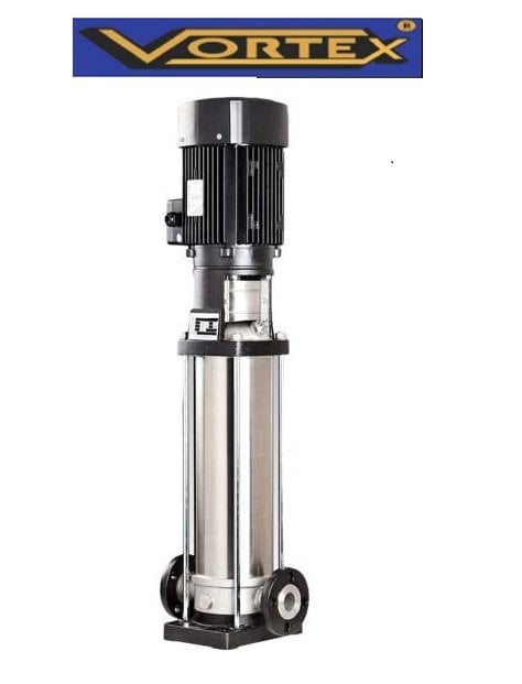 Vortex VS 2-26  4Hp 380V Komple Paslanmaz Çelik Dik Milli Kademeli İnline Pompa - AISI 304 S/S