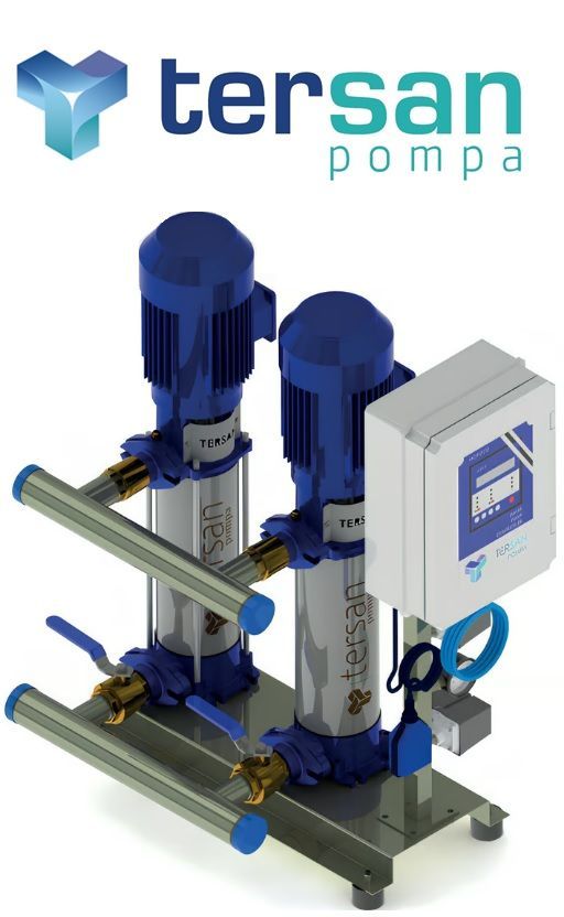 TERSAN, 2xTH 8-6, 2x2 HP, 220V, ÇİFT POMPALI, DÜŞEY MİLLİ, ÇOK KADEMELİ HİDROFOR