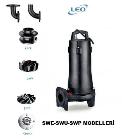 LEO  80SWE40-18-4       5.5HP  380V   DÖKÜM GÖVDELİ  ATIK SU POMPASI
