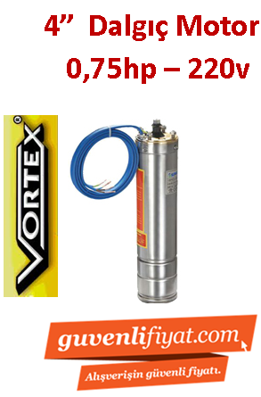 VORTEX VRM 075 0.75HP 220V 4\'\' Tek Dalgıç Motor (Pompa Hariç)