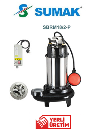 Sumak SBRM 19/2 P 1.8HP 220v Parçalayıcı Bıçaklı Foseptik Dalgıç Pompa