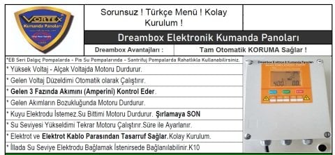 DREAMBOX EBT-SD 2000 - 17.5-20 HP 380V DALGIÇ VE SANTRİFÜJ  POMPA İÇİN  DİJİTAL KORUMA PANOSU