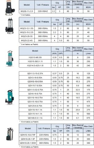 LEO XQS13-9/0.35l      0.5HP  220V   PASLANMAZ KESON KUYU DALGIÇ POMPA