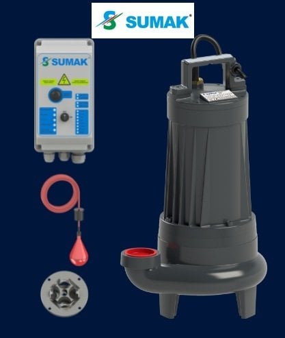 SUMAK SBRT 50/3 P    5.5Hp 380v Bıçaklı Foseptik Dalgıç Pompa (parçalayıcılı)