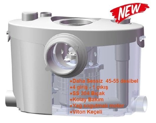 MOMENTUM H400-S 400W- HAZNELİ PARÇALAYICI BIÇAKLI WC ÖĞÜTÜCÜ 1 WC + 4 ÜNİTE