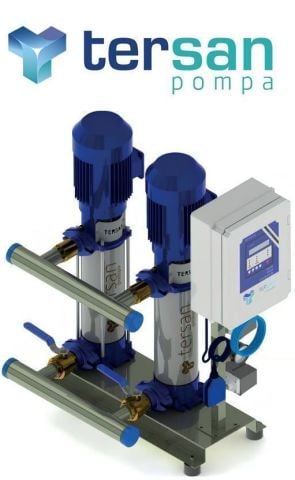 TERSAN, 2xTH 10-12, 2x7.5HP, 380V, ÇİFT POMPALI, DÜŞEY MİLLİ, ÇOK KADEMELİ HİDROFOR