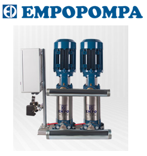Empo EMH - 34  2X6 T     2X15Hp 380V   İki Pompalı Dikey Milli  Hidrofor