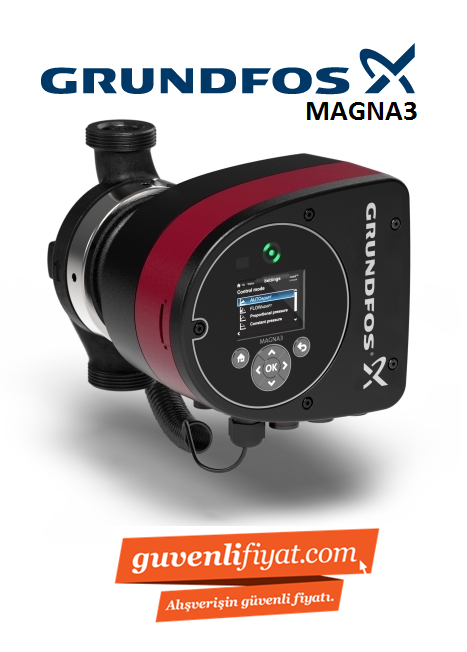 GRUNDFOS MAGNA3 25-60 180 mm DN25 PN10 TEKLİ TİP DİŞLİ BAĞLANTILI FREKANS KONVERTÖRLÜ POMPA-97924245