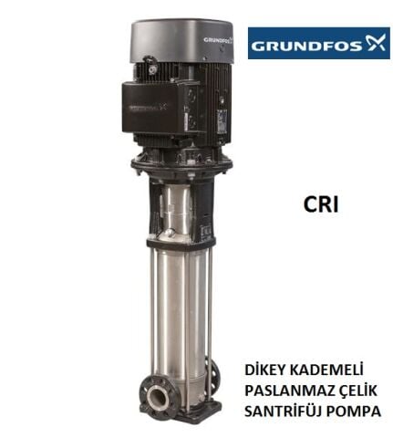 GRUNDFOS  CRI 1s-33  1.1kW 380V DİKEY KADEMELİ PASLANMAZ ÇELİK İNLİNE SANTRİFÜJ POMPA / HQQE SALMASTRA  / Kombi Flanş(FGJ) - 96527594