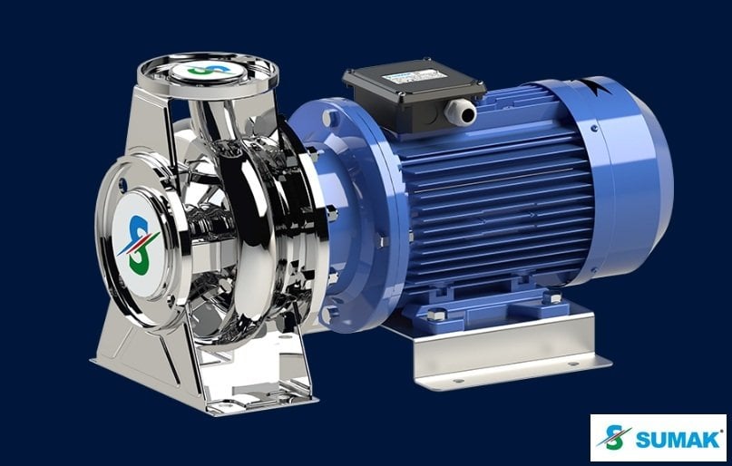 Sumak SMINOX 200/40   10Hp 380V   Komple Paslanmaz Çelik Rijit Kaplinli Flanşlı Santrifüj Pompa (AISI 316)